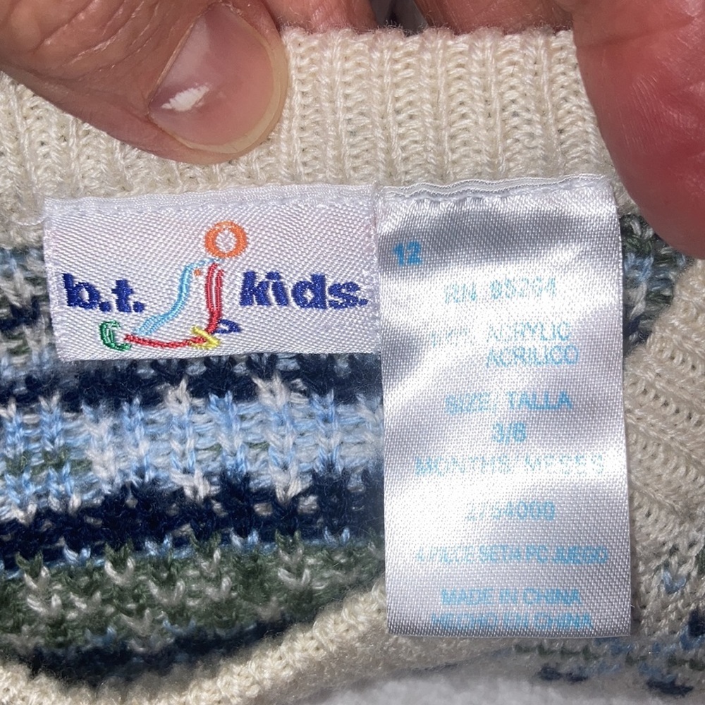 B.T. Kids vintage acrylic knit sweater 3/6m - Picture 5 of 5
